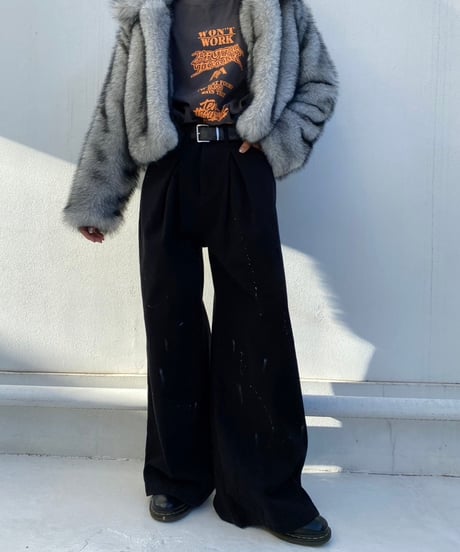 tuck wide pants「paint」#76832