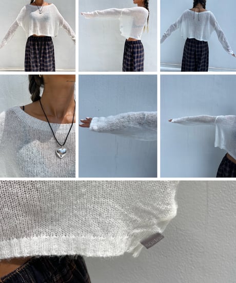 cropped sheer knit「layer me」#61530
