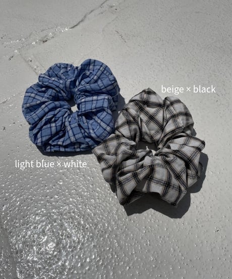 seersucker shirt「crumpled」（シュシュ付）#25102