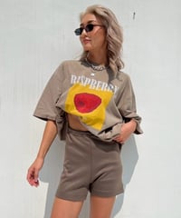 printed big T「raspberry」#9576