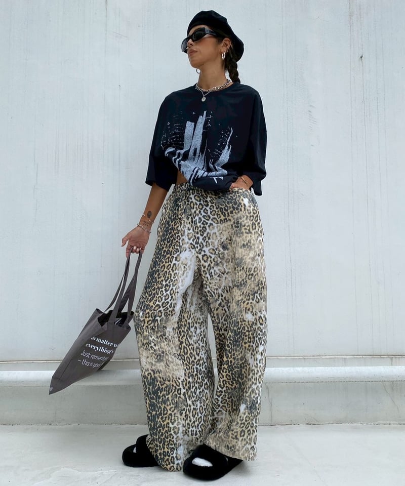 NEAT ALOHA レオパード柄　L Blue Leopard Aloha ブルーレオパード 豹柄 アニマル柄