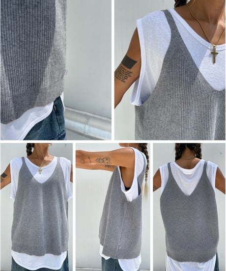 knit cami「V tank」#5060158