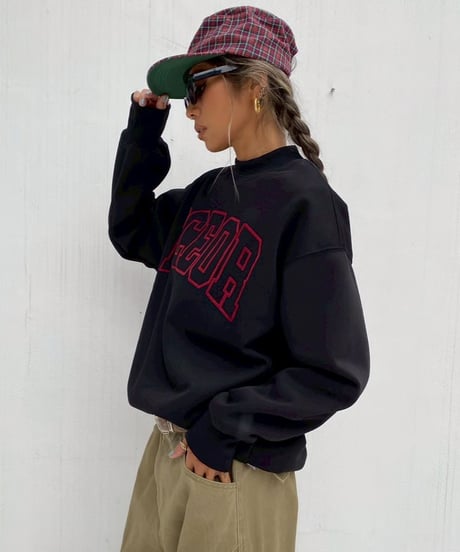 high neck sw「flocky font」#2162859(裏起毛）