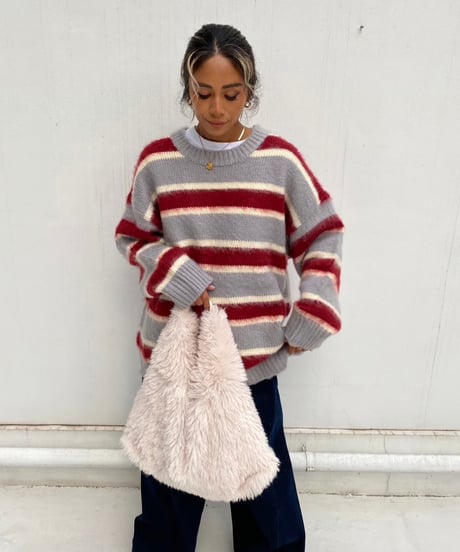 loose knit pullover「border」#8118