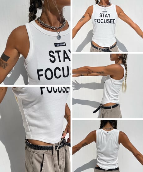 rib tank top「STAY FOCUSED」#256358