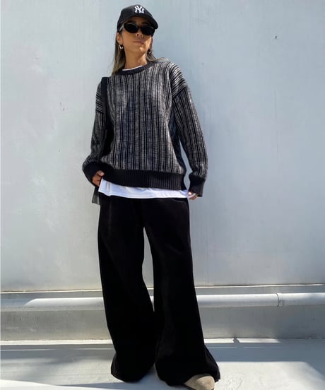 mix color knit「stripe」#8270