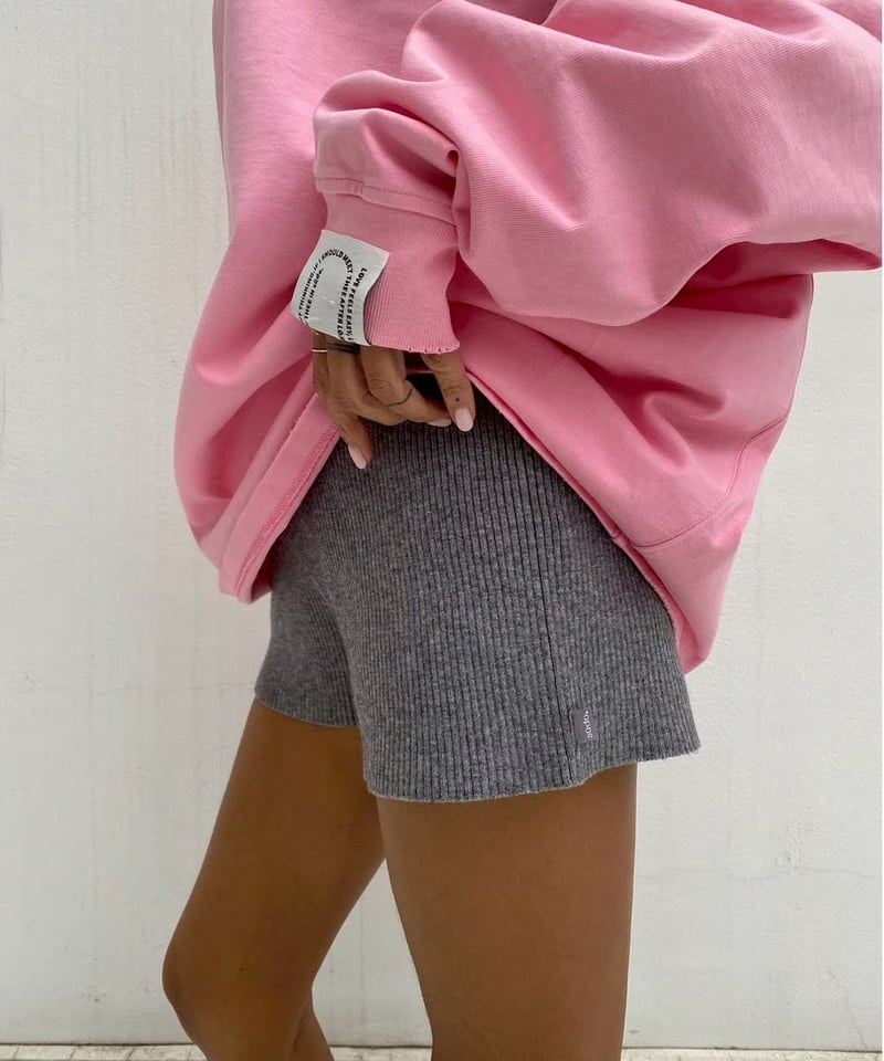 rib shorts「stretch knit」#8805512 | tablethotel-