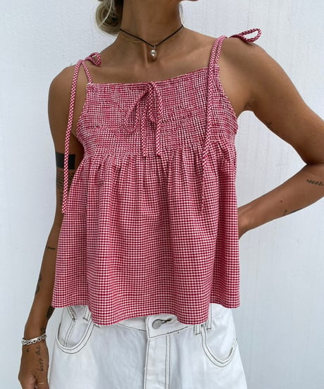 check flare cami「gingham」#6836