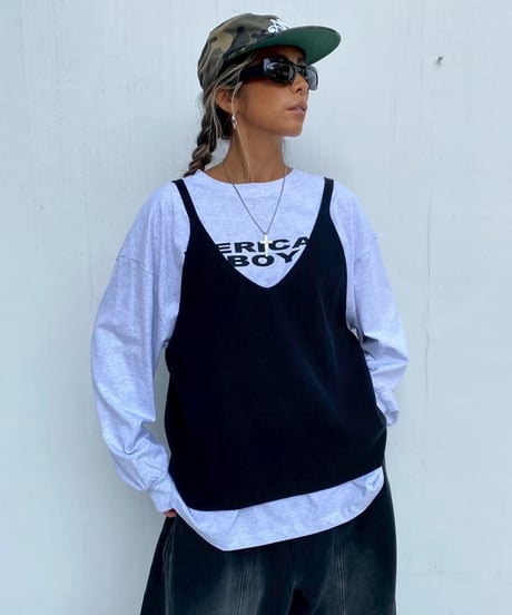 knit cami「V tank」#5060158