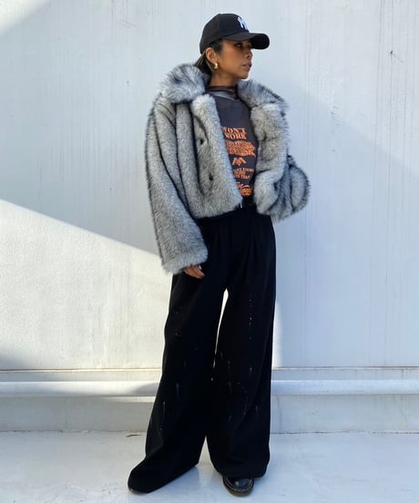 tuck wide pants「paint」#76832
