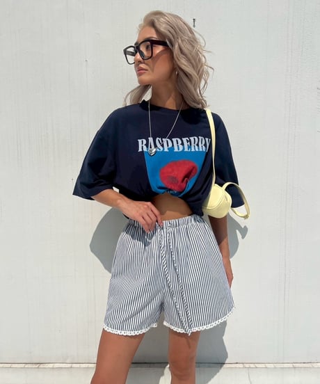 printed big T「raspberry」#9576