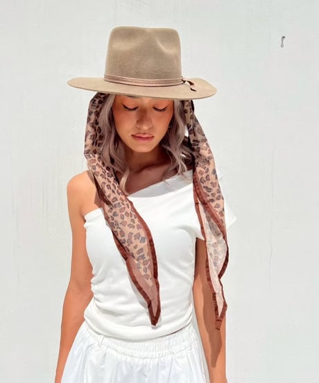 sheer scarf「multi leopard」#2505-10
