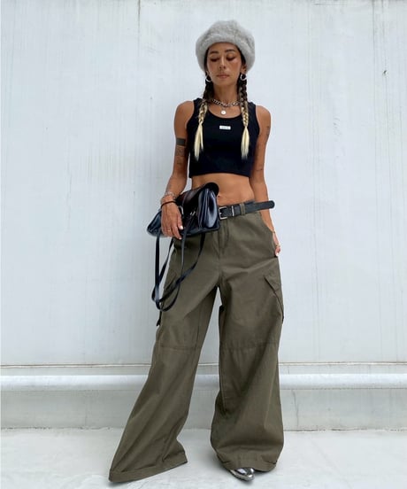 rib cropped tank「tag」#111