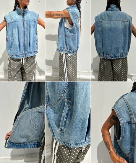 denim gilet「stand neck」#679964