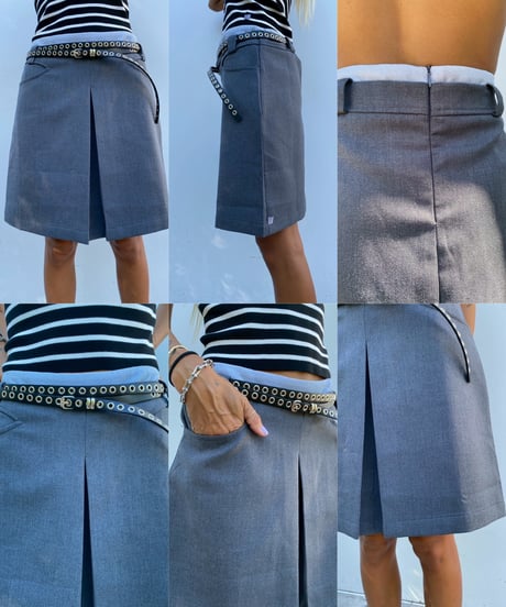 box lame sk「pleats」（ベルト付）#25079