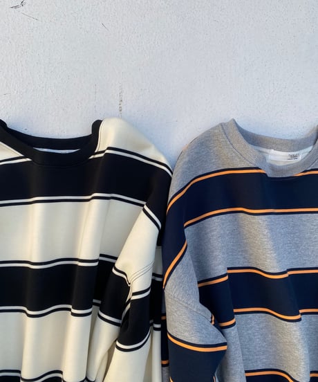 oversized sw「thick border」#28218512（裏起毛）