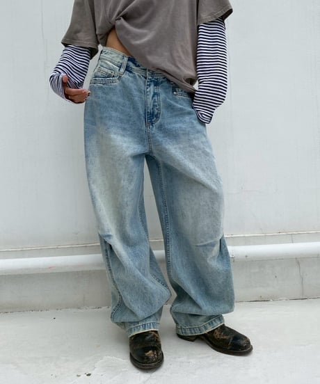 3D tuck denim「tapered」#99003