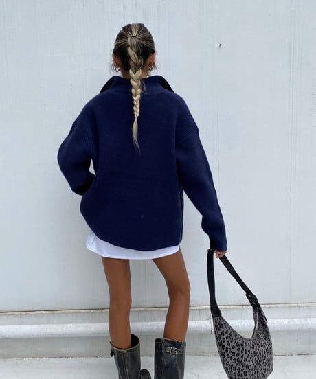 knit set up「plunge neck」#710