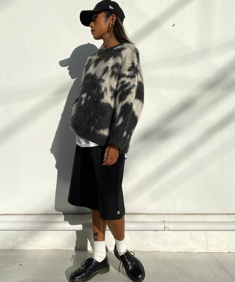 wide shaggy knit「marble」#1806