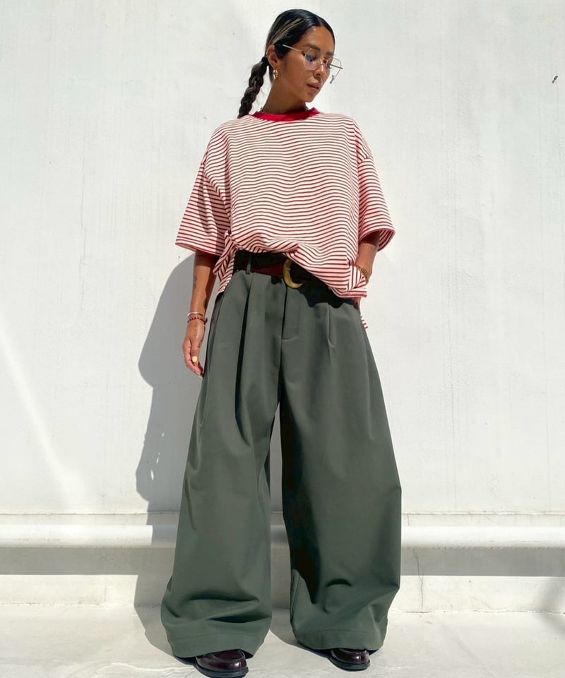 boutique310 小顔Tシャツ　BOARDER wide T「border」#8083863 | tablethotel-sūdo