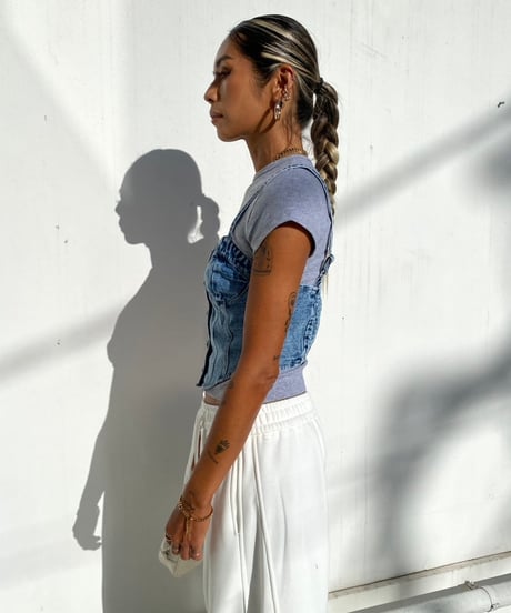 denim bustier「solid shape」#006