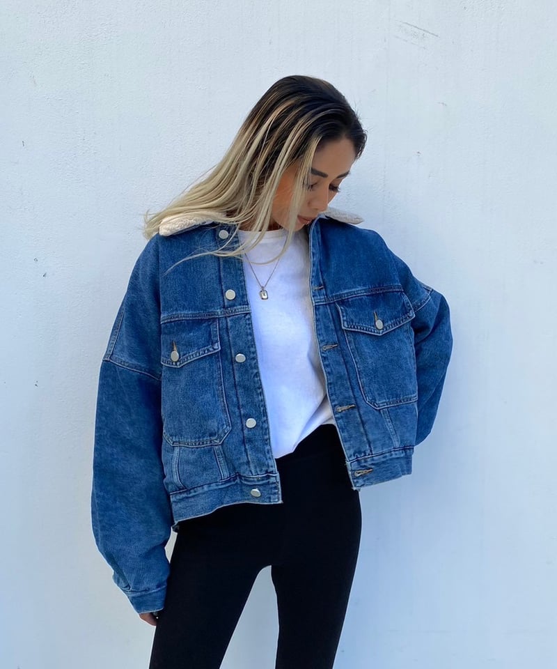 15,800→¥14,800】2way trucker denim loose boa