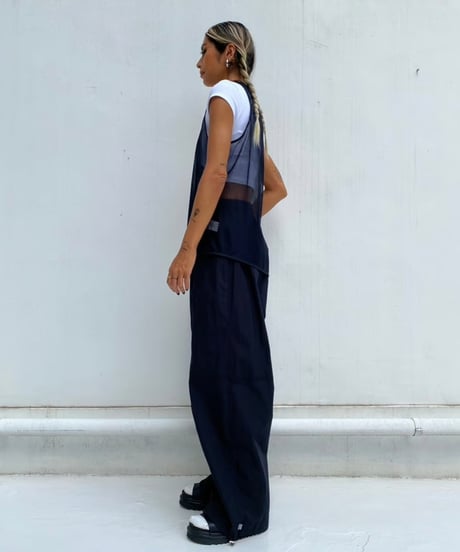 mesh tank top「hem slant」#63459-1