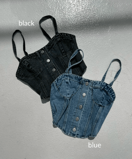 denim bustier「solid shape」#006