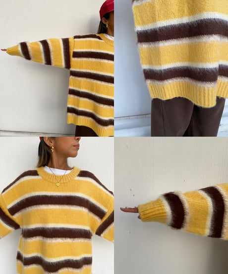loose knit pullover「border」#8118