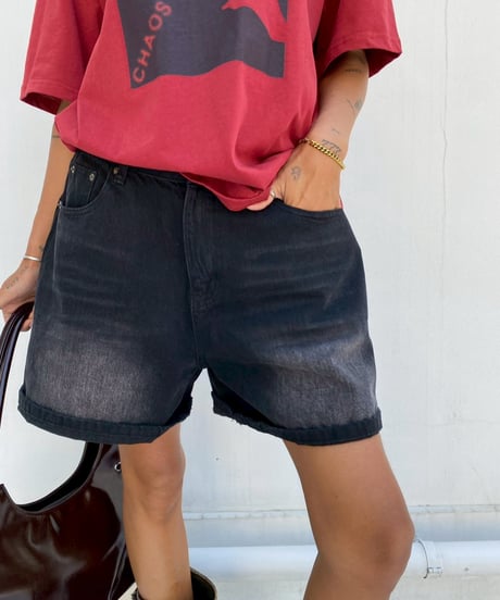 wash denim shorts「buggy」#70652-164