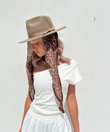 sheer scarf「multi leopard」#2505-10