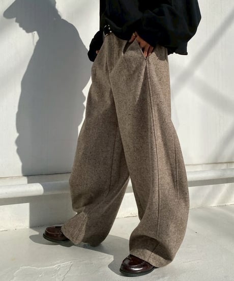 oversized pt「tweed barrel」#951359（ベルト付き）