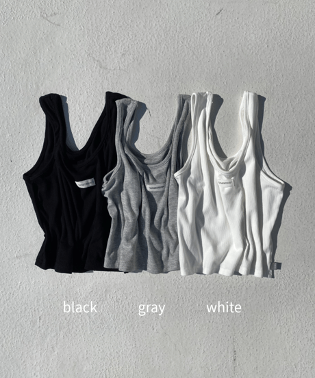 rib cropped tank「tag」#111