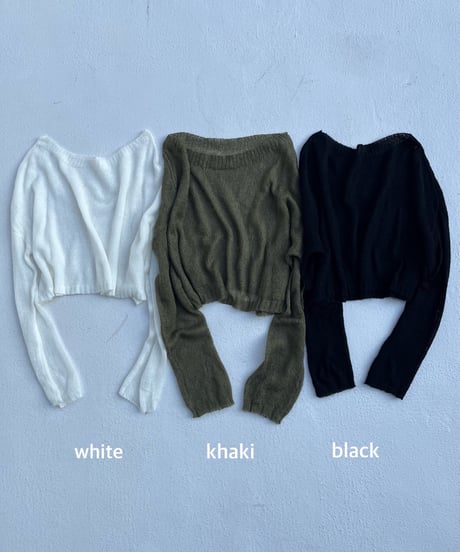 cropped sheer knit「layer me」#61530