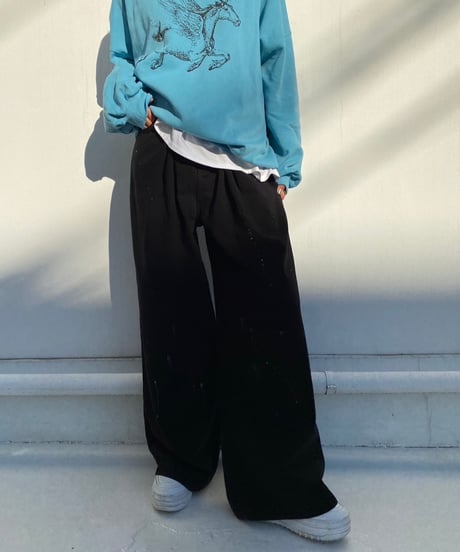 tuck wide pants「paint」#76832