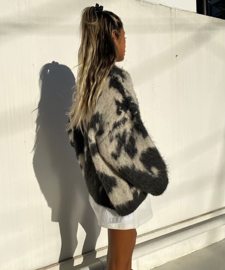 wide shaggy knit「marble」#1806