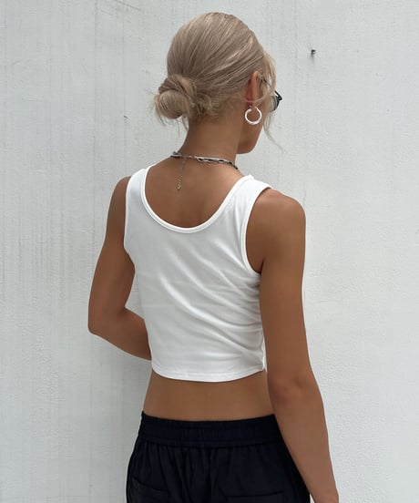 rib cropped tank「tag」#111
