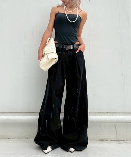 tuck wide pants「paint」#76832