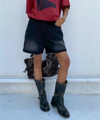 wash denim shorts「buggy」#70652-164