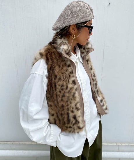 fur vest「fluffy leo」#1012510（リバーシブル）