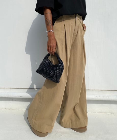 tuck wide pt 「belt waist」#6079