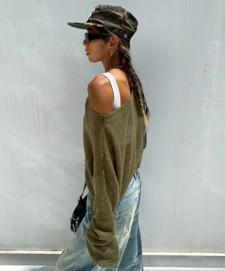cropped sheer knit「layer me」#61530
