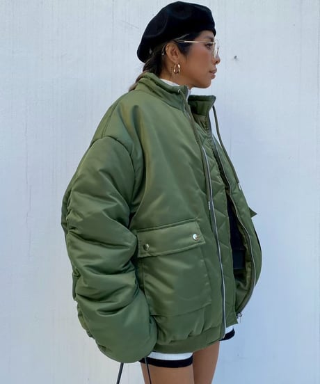oversized blouson「volume khaki」#13911511