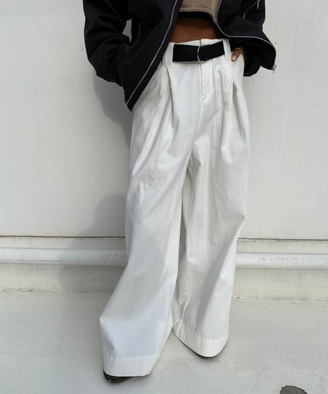 tuck wide pt 「belt waist」#6079
