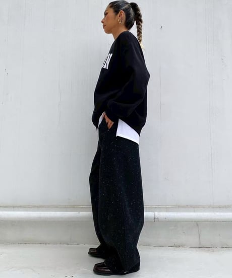 oversized pt「tweed barrel」#951359（ベルト付き）