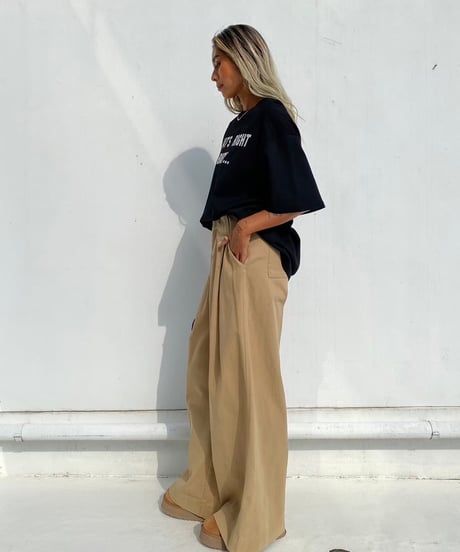 tuck wide pt 「belt waist」#6079