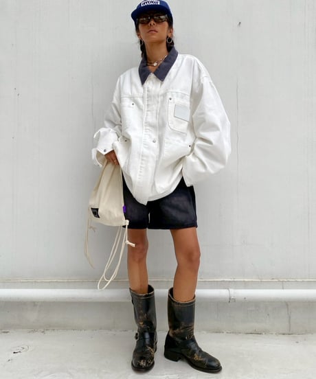wash denim shorts「buggy」#70652-164