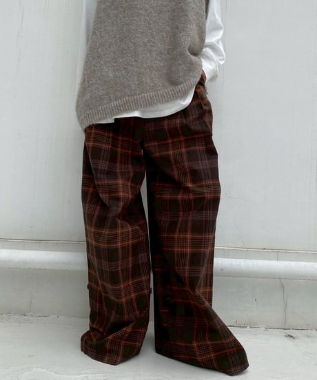 2way loose check pt「brick」#1630