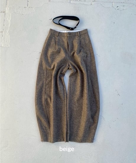 oversized pt「tweed barrel」#951359（ベルト付き）