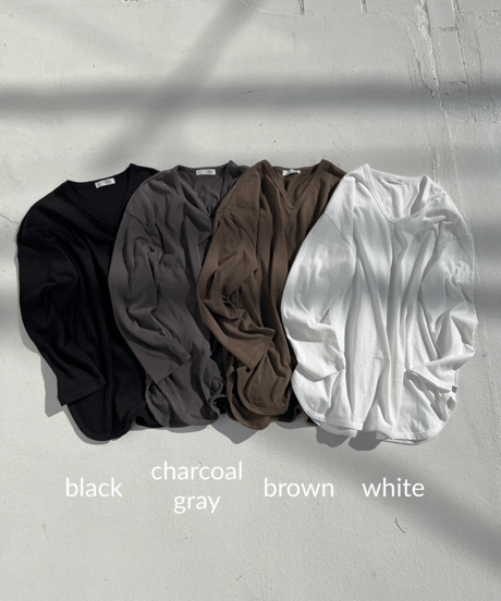 v-neck lont「round hem」#8206